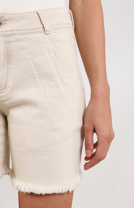 Nukus Short Tanya Ruffle Offwhite NKS09067 Stretchshop.nl