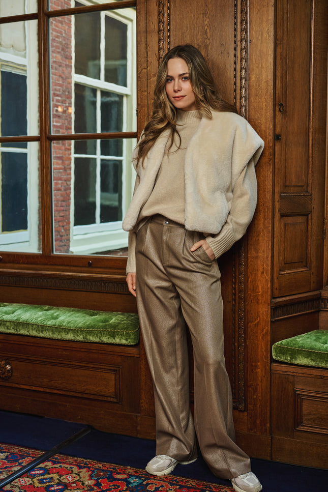 Broek Shiny Twill Gold W25.10740