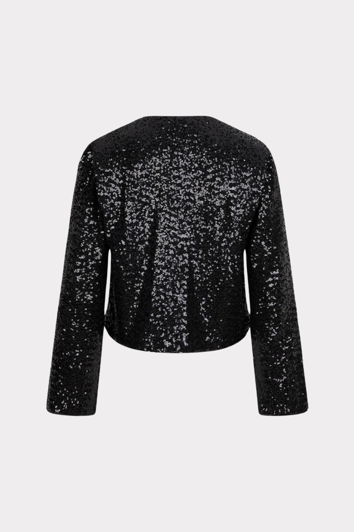 Zwart EsQualo blazer short met strikdetail, model W25.08707, gedragen door een model op een witte achtergrond.