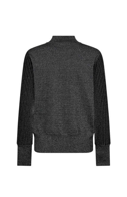Freequent Trui Fqbisolo Metallic Knit Black Silver 207439 Stretchshop.nl