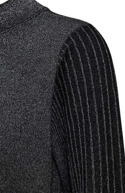 Freequent Trui Fqbisolo Metallic Knit Black Silver 207439 Stretchshop.nl