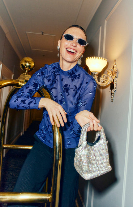 Blouse Fqbiska Printed Mesh Patriot Blue 207124