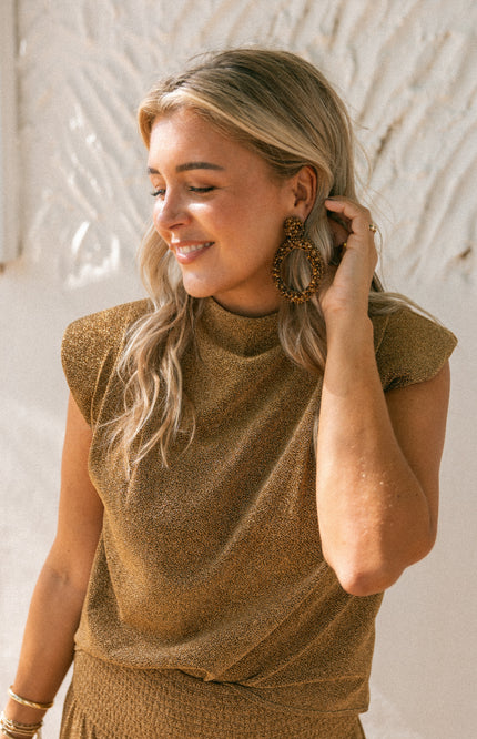 Top Cariño Golden Glitter