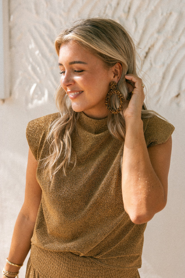 Top Cariño Golden Glitter