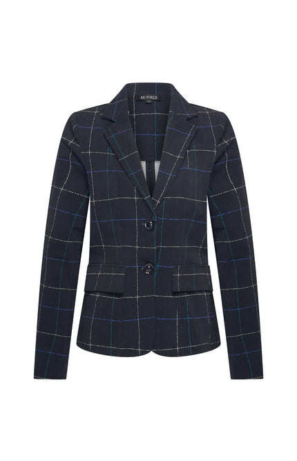 Travel Blazer Herringbone Print Dark Blue Petrol 202015