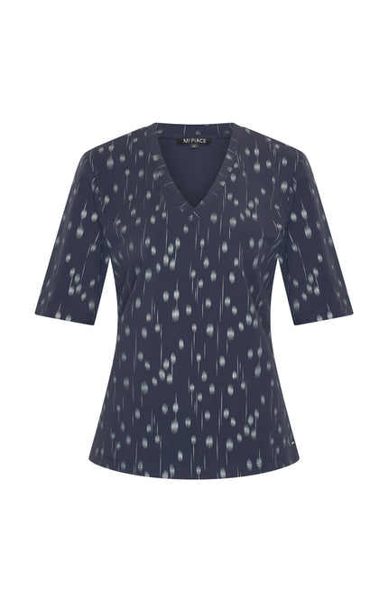 Travel Top Dot Foil Print Navy 202271