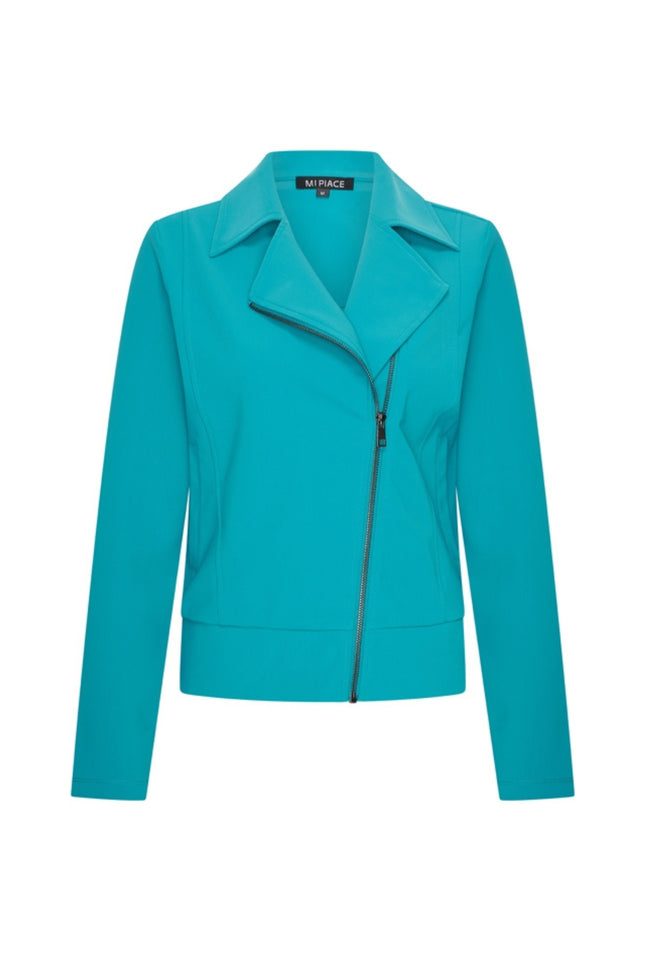 Bonded Travel Jacket Biker Petrol 202728