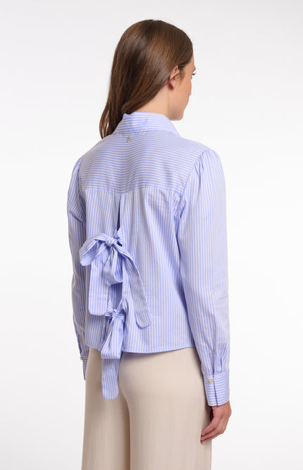 Rino & Pelle Blouse Felise Blue Striped Stretchshop.nl