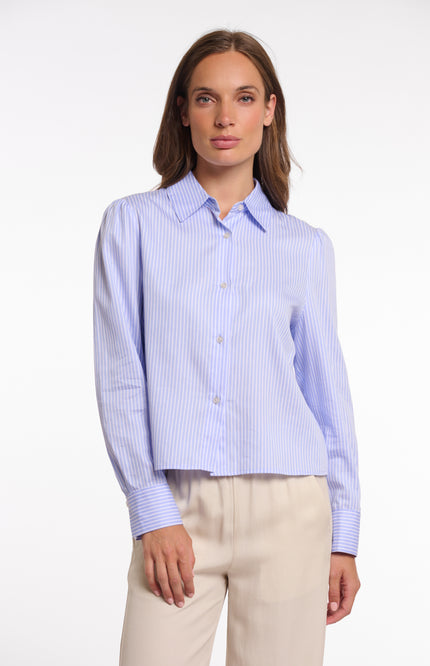 Rino & Pelle Blouse Felise Blue Striped Stretchshop.nl