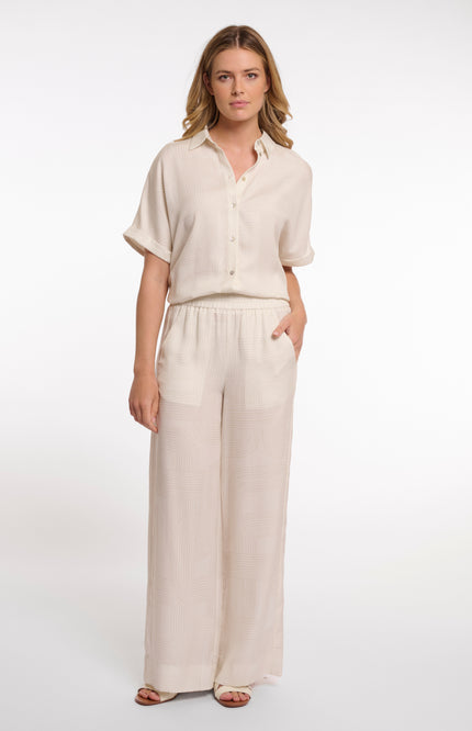 Rino & Pelle Broek Nour Regular Snow White Labyrinth Stretchshop.nl