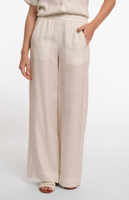 Rino & Pelle Broek Nour Regular Snow White Labyrinth Stretchshop.nl