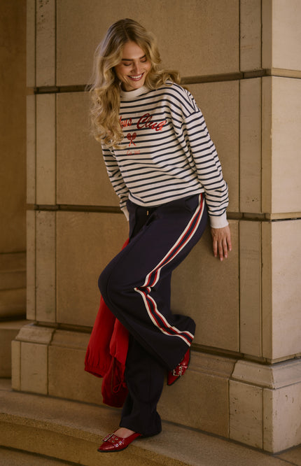 Sweater Paige White Blue NKS03033