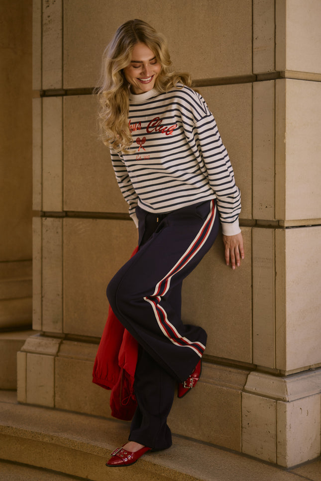 Sweater Paige White Blue NKS03033