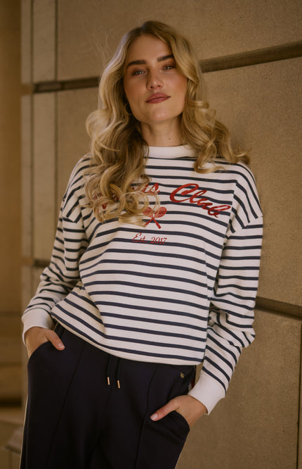 Sweater Paige White Blue NKS03033