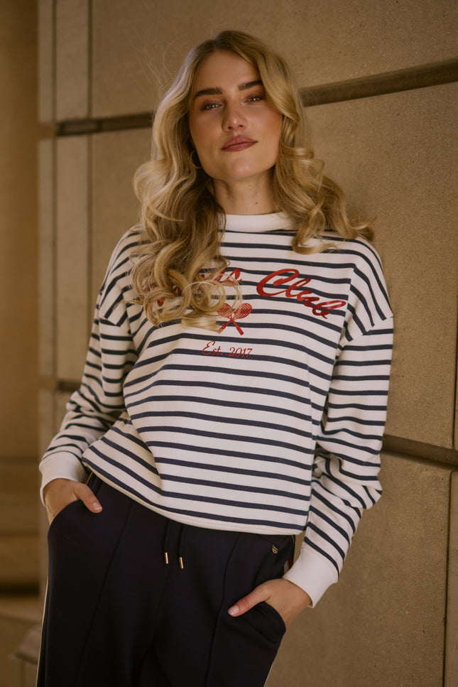 Sweater Paige White Blue NKS03033