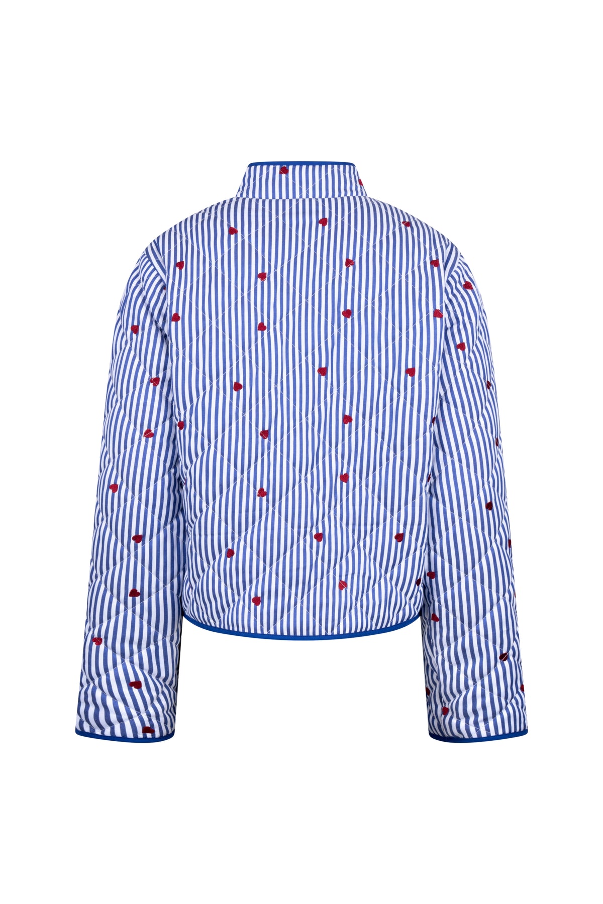 Nukus June Offwhite navy jas met capuchon en ritssluiting, modieus en comfortabel voor dames.