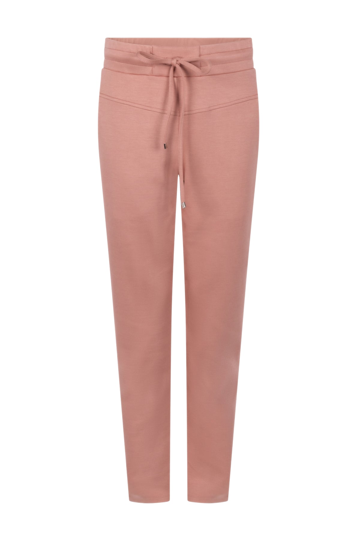 Zoso Broek Marleen Desert Rose met elastische taille en rechte snit, zichtbaar in de afbeelding.