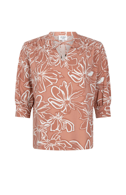 Zoso Travel Blouse Marloes Desert Rose 261 Stretchshop.nl