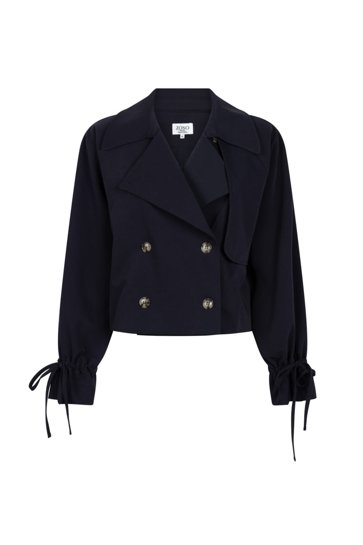 Zoso Maxime Night Blue jas voor dames in donkerblauw met rits en capuchon, geschikt voor koude dagen