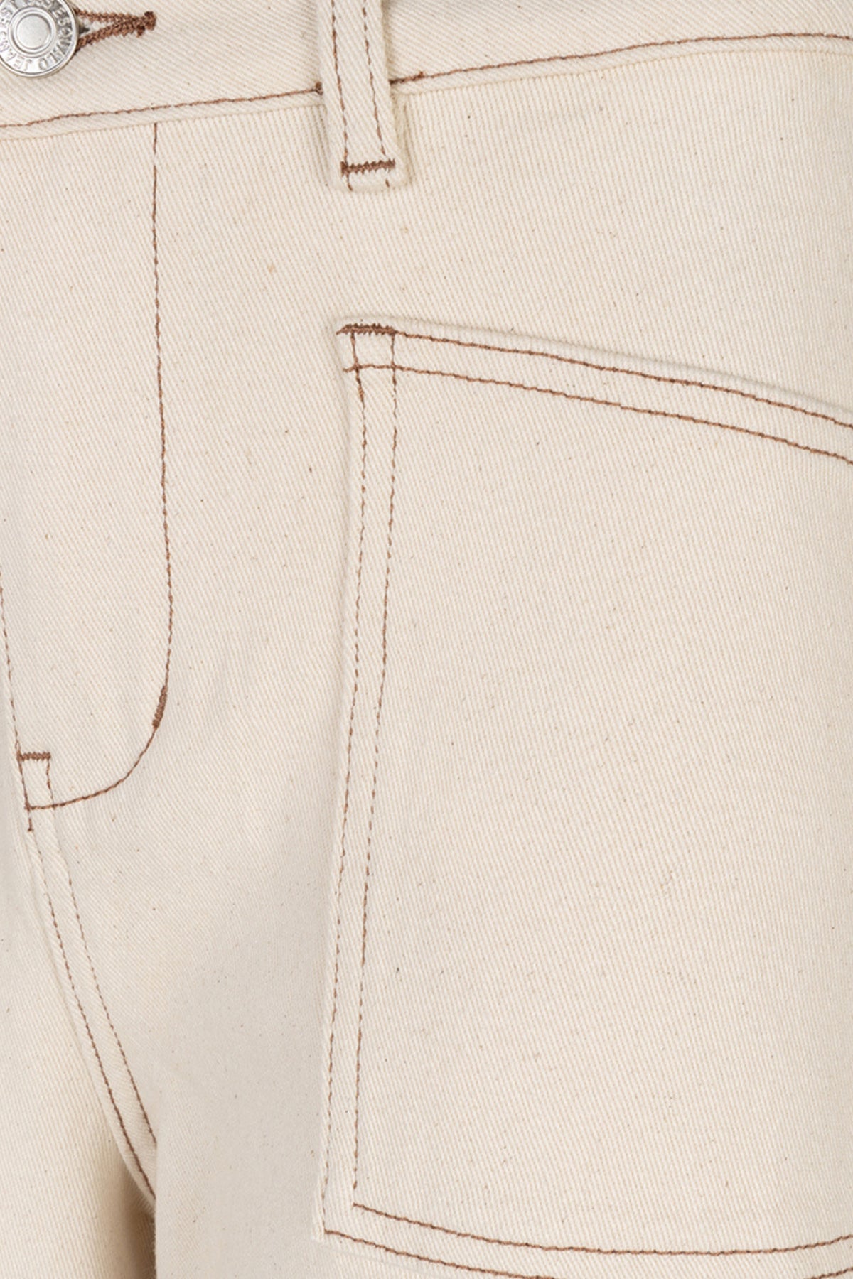 Natuurlijke katoenen twill jeans van EsQualo, model Twill Natural SP26.12020, met eenvoudige pasvorm en denim textuur.
