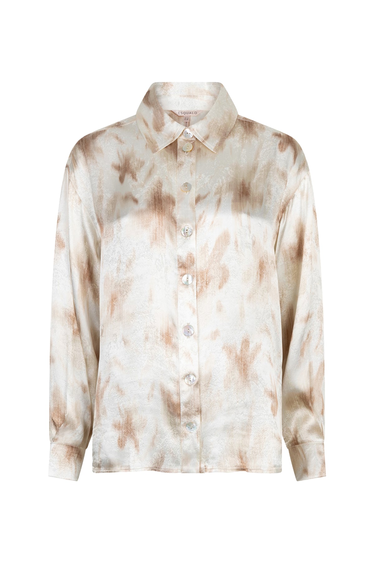 Blouse van EsQualo met bloemprint in rood en roze, stijlvolle bloemenprint op lichte stof, korte mouwen en elegante pasvorm.