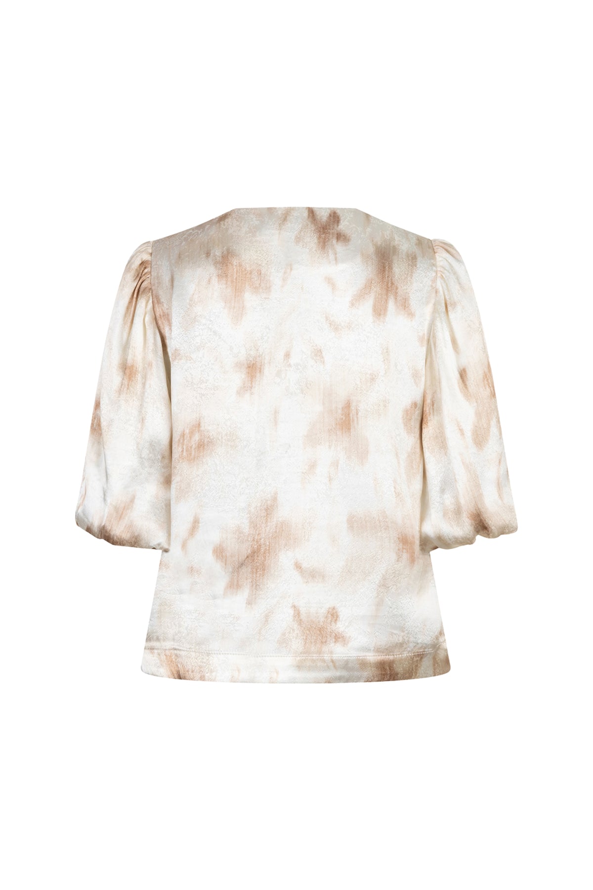 EsQualo blouse Balloon Scarlet Flowerpower print met ballonmouwen en bloemenpatroon, stijlvolle damesblouse voor casual en feest.