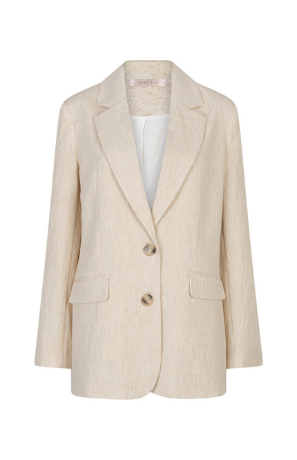 EsQualo Blazer Linen Natural SP26.17000 Stretchshop.nl