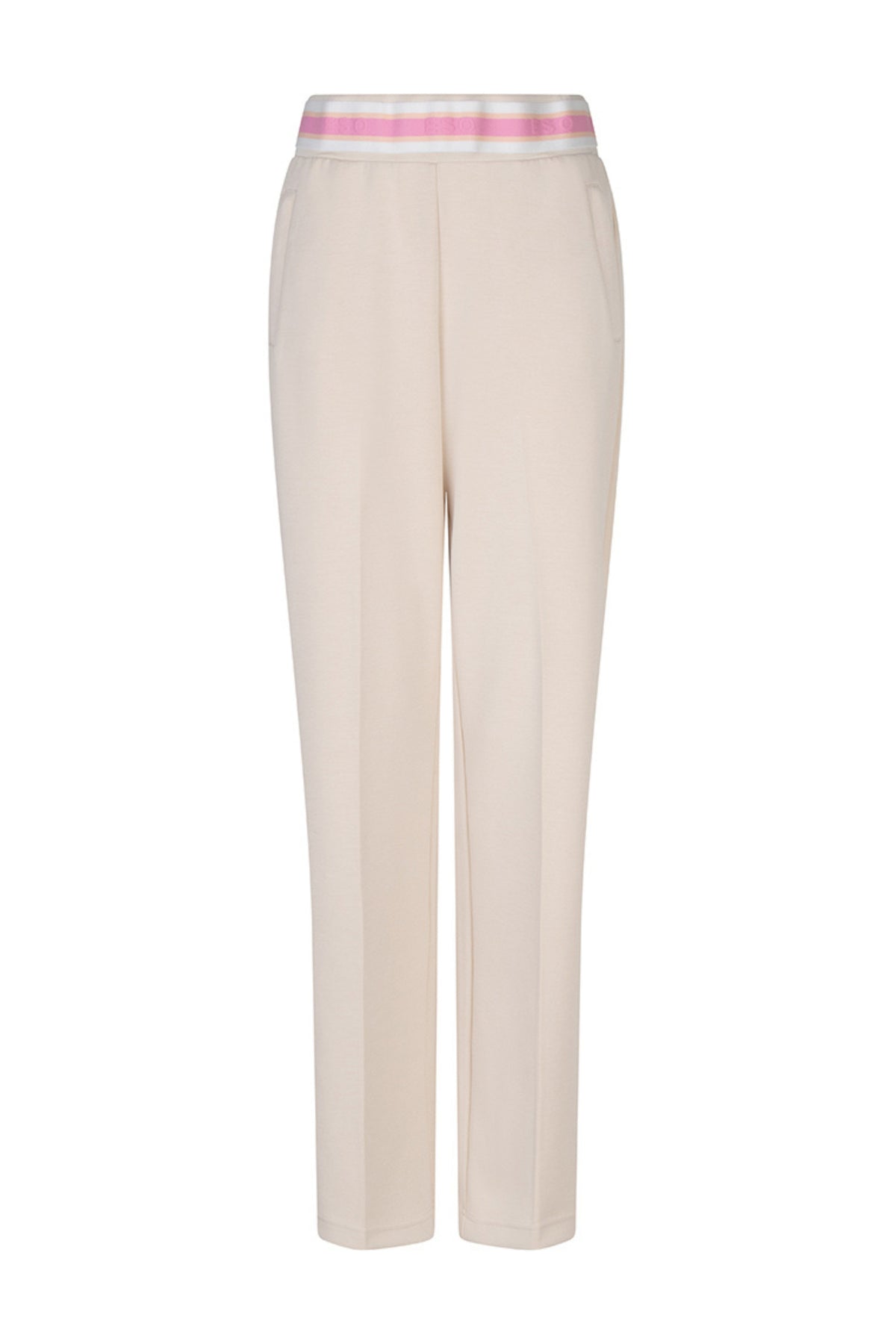 Zwarte Fancy Modal broek van EsQualo, vloeiend en comfortabel, met een elegante pasvorm en subtiele details.