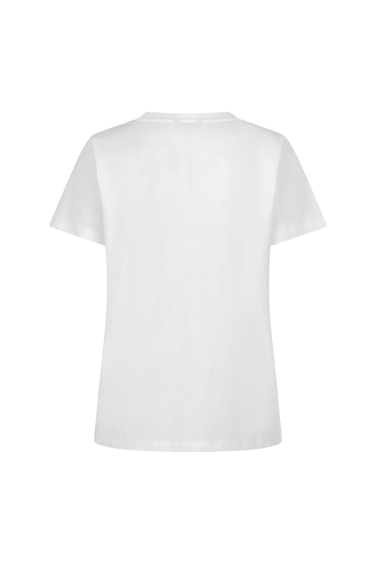 Offwhite en rode EsQualo T-shirt met Paris-print, casual model met korte mouwen en comfortabele pasvorm.