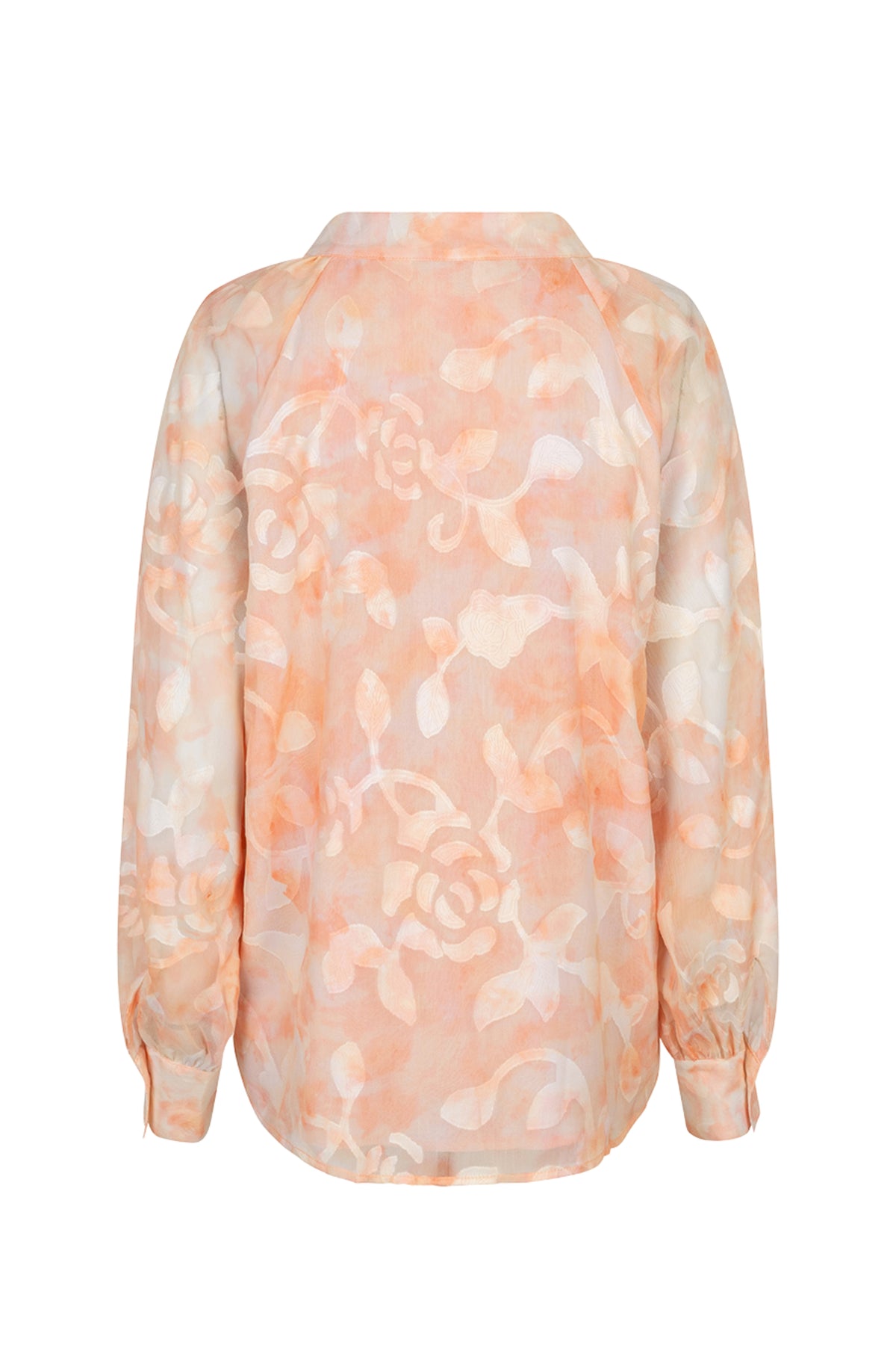 EsQualo Raglan blouse met waterverfprint, stijlvolle damesblouse met kleurrijk patroon en comfortabele pasvorm.