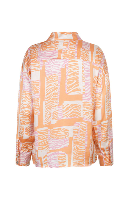 EsQualo Blouse Divine Blocks Print SP26.10030 Stretchshop.nl