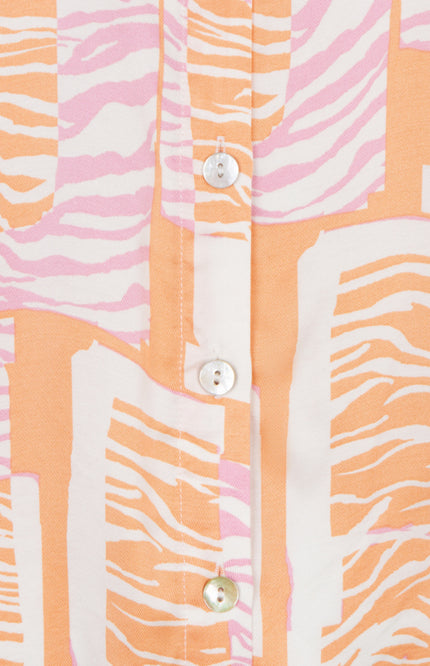 EsQualo Blouse Divine Blocks Print SP26.10030 Stretchshop.nl