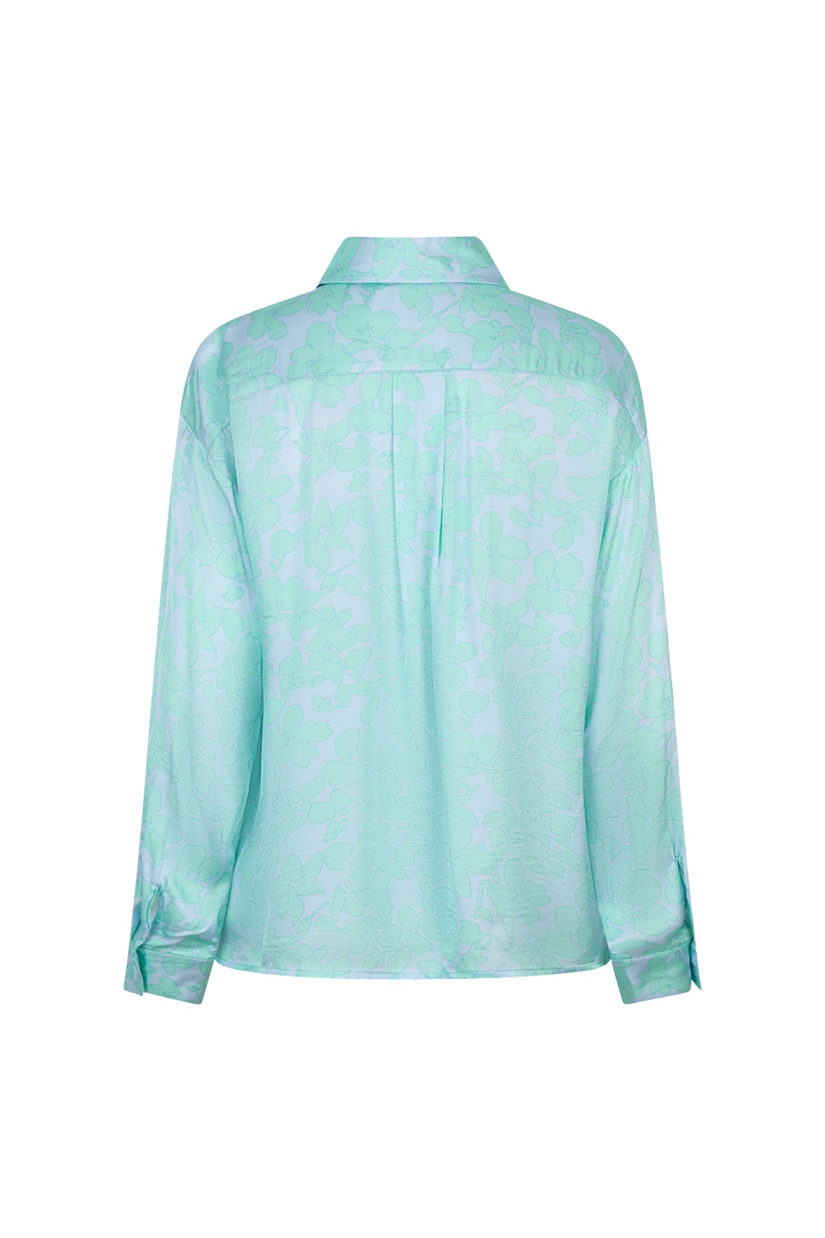 Witte blouse met brede daglichtprint van EsQualo, korte mouwen en losvallend ontwerp, geschikt voor casual en zakelijke outfits.