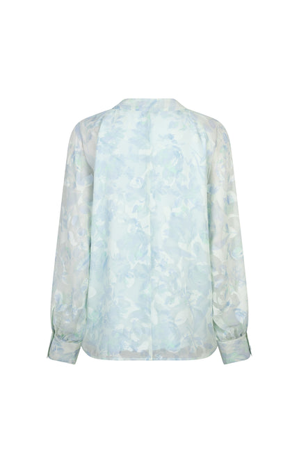 EsQualo Blouse Bow Shadow Print SP26.14017 Stretchshop.nl