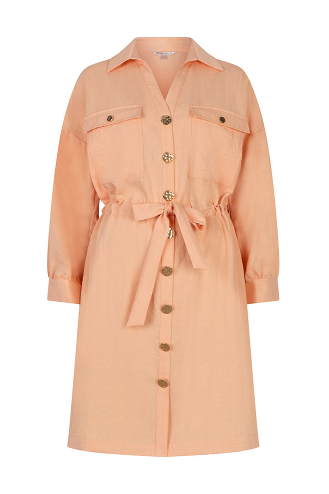 EsQualo Jurk Fine Crinkle Bellini SP26.10036 Stretchshop.nl