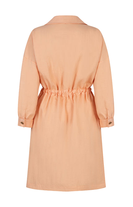 EsQualo Jurk Fine Crinkle Bellini SP26.10036 Stretchshop.nl