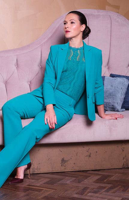 Bonded Travel Broek Flared Petrol 202633