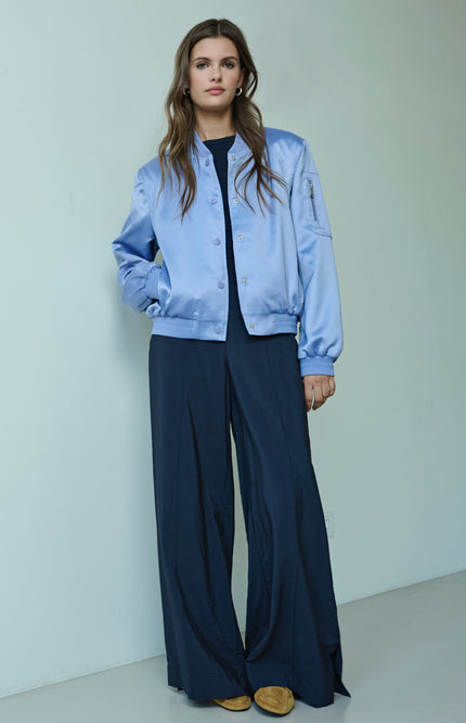 Rino & Pelle Jacket Banner Bomber Brushed Blue Stretchshop.nl