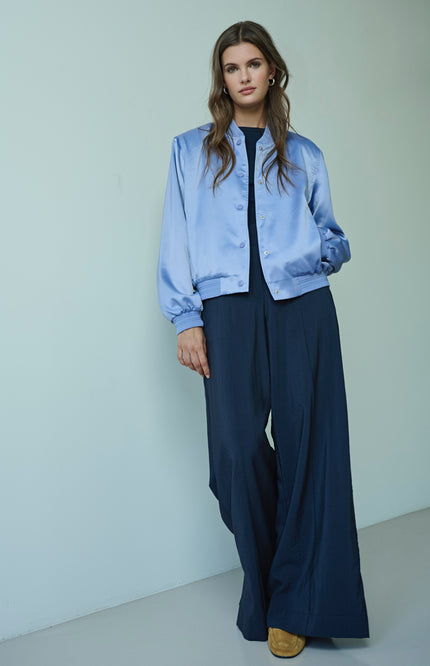 Rino & Pelle Jacket Banner Bomber Brushed Blue Stretchshop.nl
