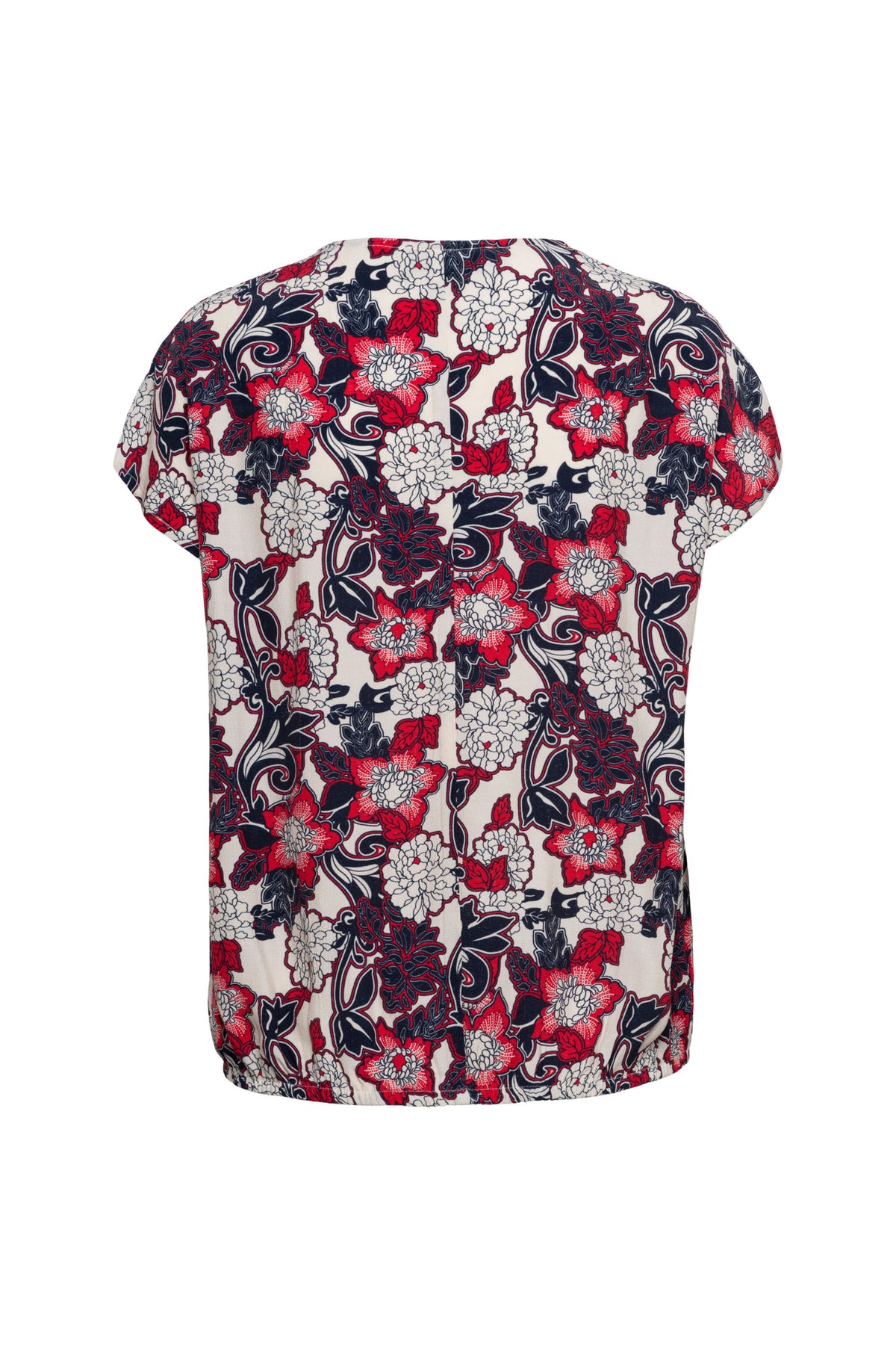 Rood bloemenprint top Amke Flower Multi van &Co woman, vrouwelijk design, zachte stof en stijlvolle pasvorm.