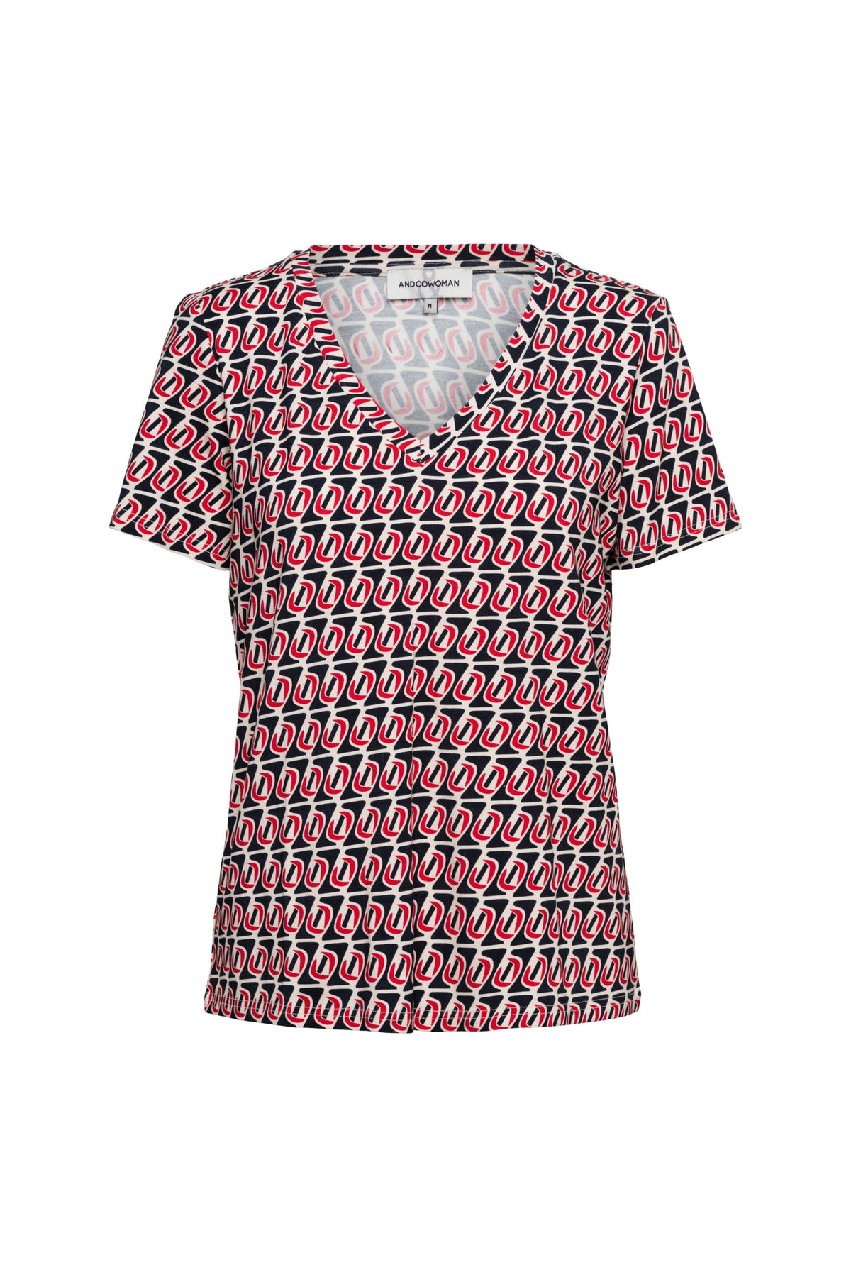 Roze en rode multicolor top van &Co Woman, model Marley Moon, met stijlvolle details en comfortabele pasvorm.