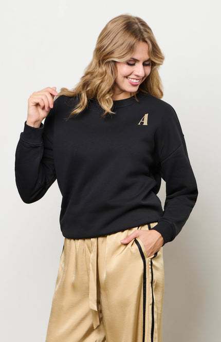 &Co woman Trui Samour Black SW131 Stretchshop.nl