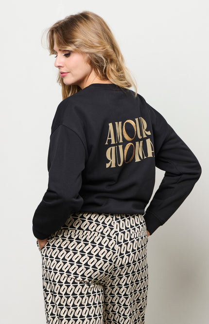 &Co woman Trui Samour Black SW131 Stretchshop.nl