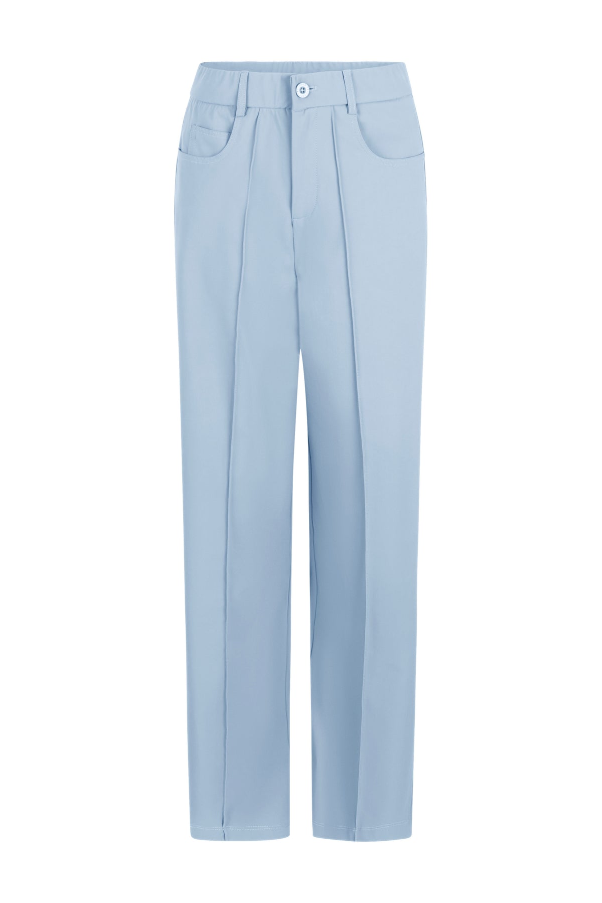 Lichte blauwe reisbroek Beau Light Blue van Zoso, moderne pasvorm, comfortabel en geschikt voor reizen en dagelijks gebruik.