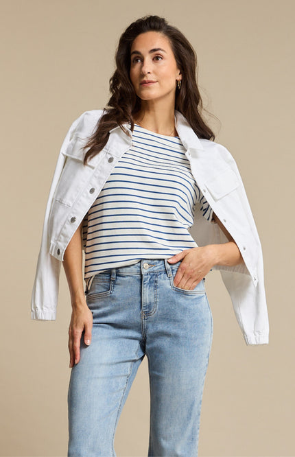 T-shirt Terry Stripe Jeans Blue SRB4754