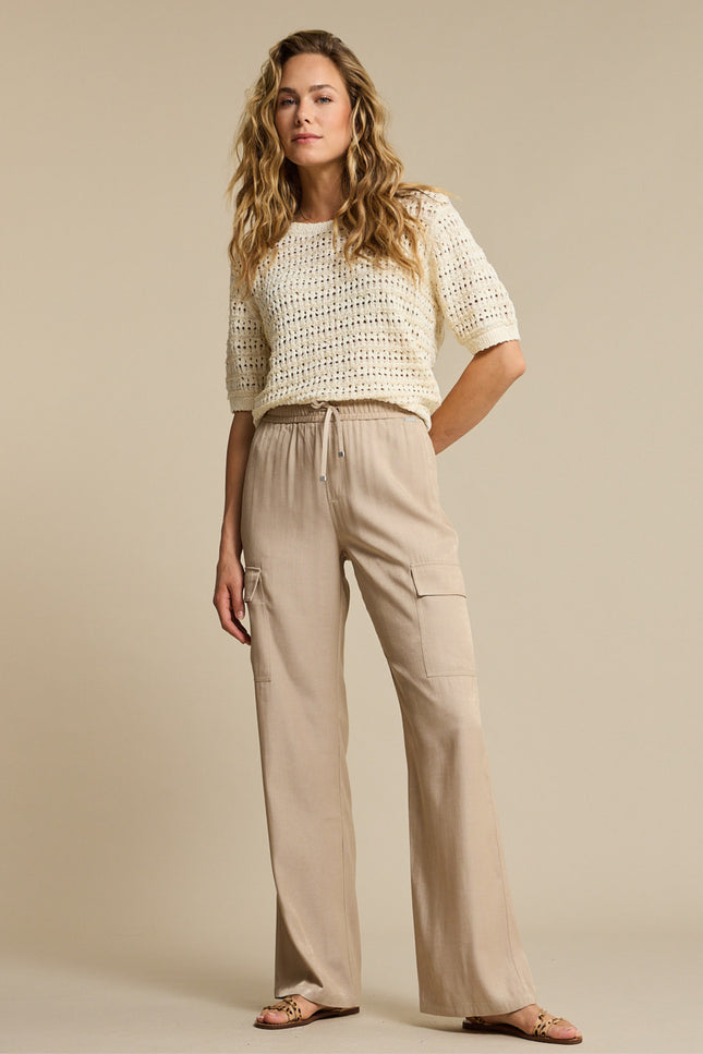 Red Button Broek Colette Cargo Shine Pebble SRB4827 L33 Stretchshop.nl