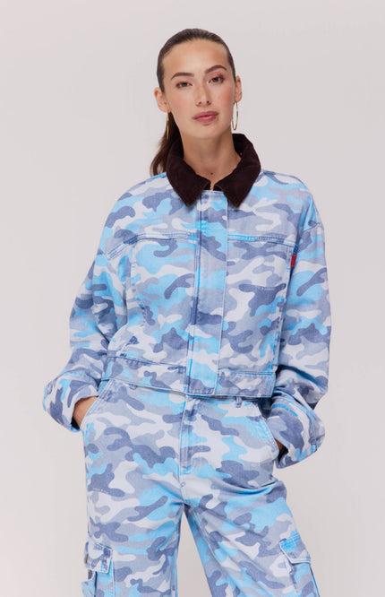 Harper & Yve Jacket Fiona Blue Camo SS6D201 Stretchshop.nl