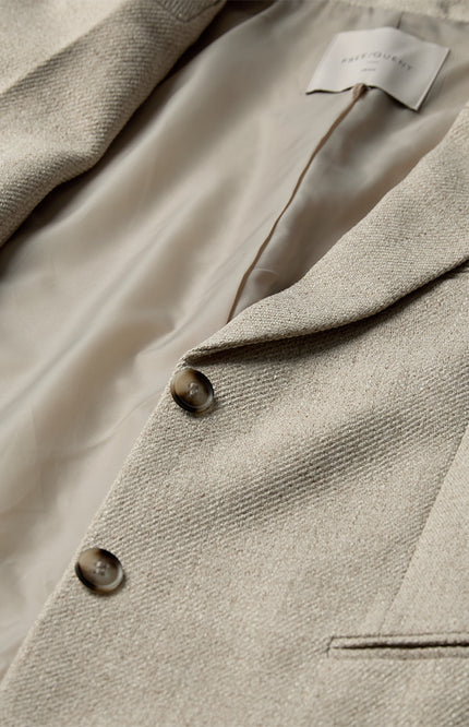 Freequent Blazer Fqlydia Linen Look Sand Melange 207821 Stretchshop.nl