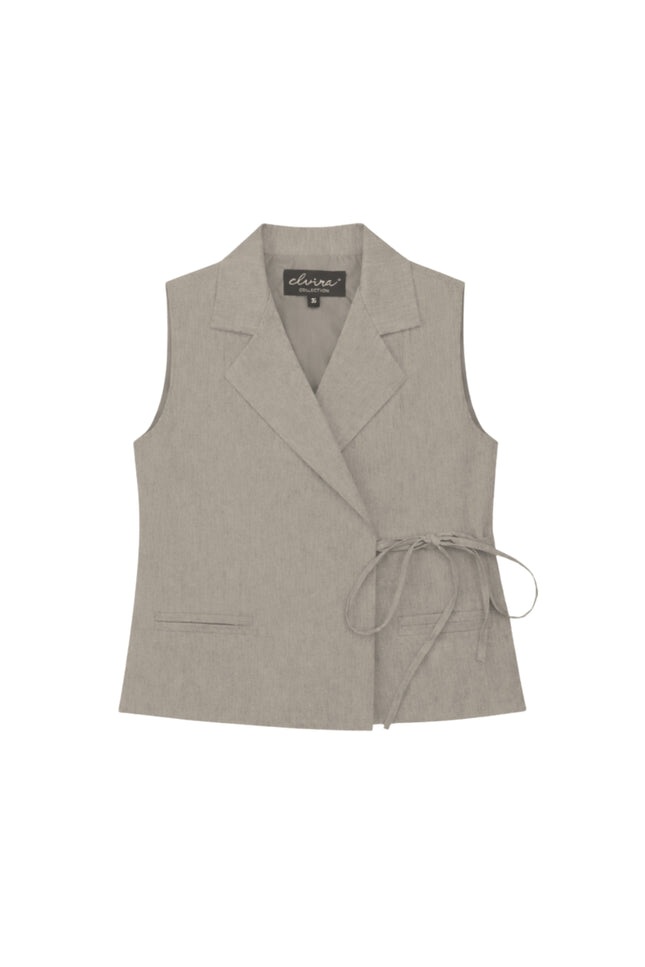 Elvira Casuals Gilet Zenzi Creme Melange Stretchshop.nl