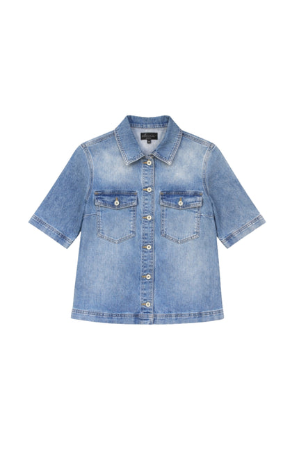 Elvira Casuals Top Demi Washed Denim Stretchshop.nl